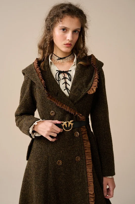 Markdowns Kristin 19 | Double-breasted hooded wool coat