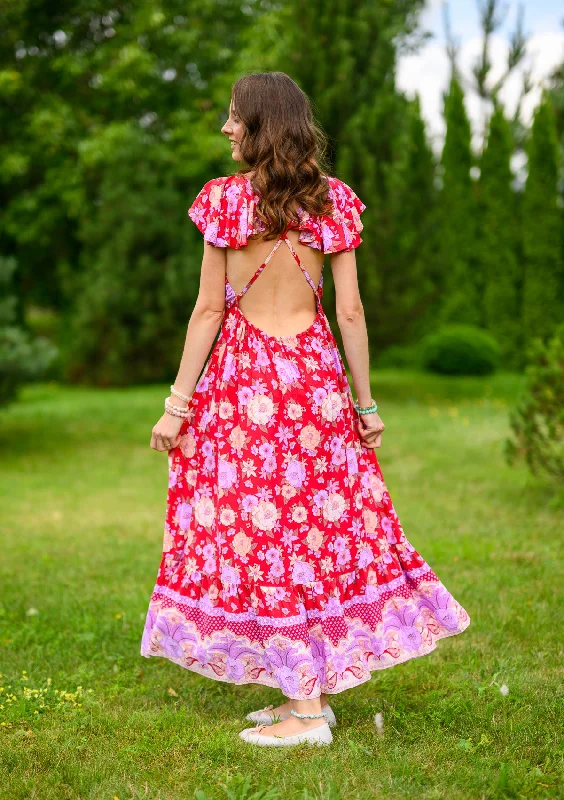 Early Bird Discount Cross Back Red Lotti Dress