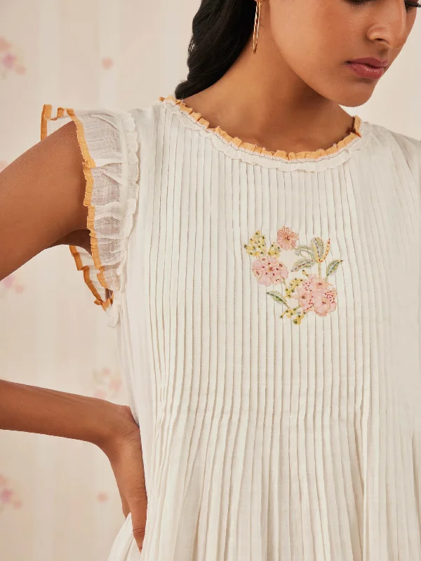 Limited Edition Rose Flutter Sleeves Midi Dress