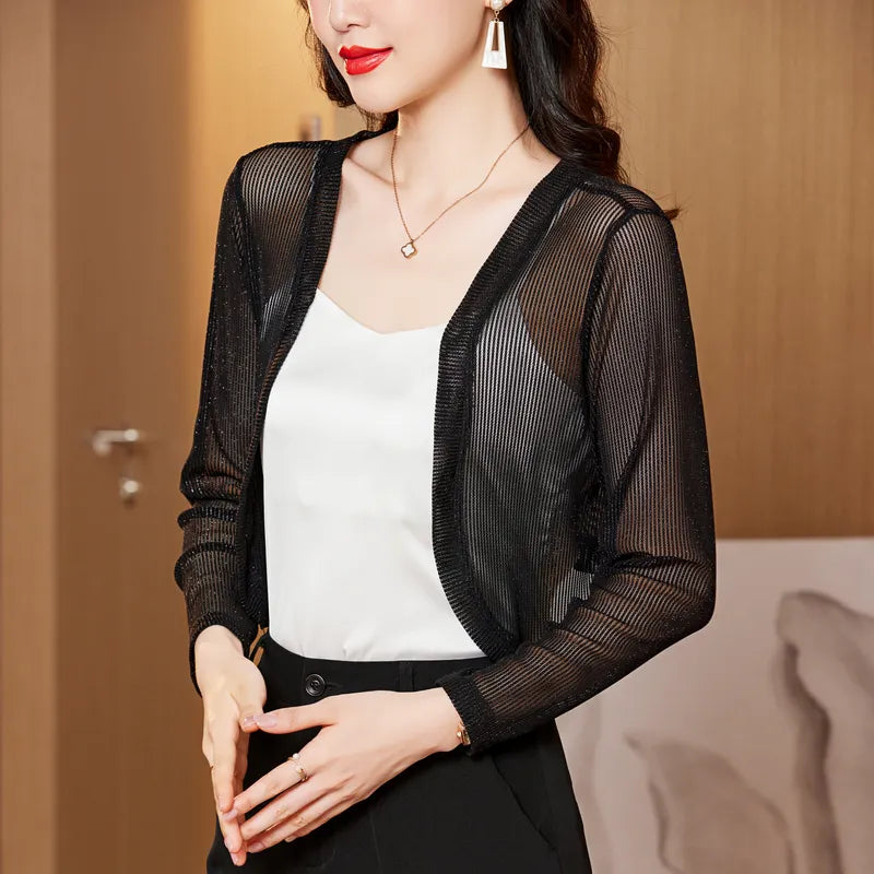 Savings Galore Znbbw Women Thin Mesh Cardigans Lady Summer Transparent Shawl Female Long Sleeve Short Coat Outwear Savings Galore Znbbw Women Thin Mesh Cardigans Lady Summer Transparent Shawl Female Long Sleeve Short Coat Outwear
