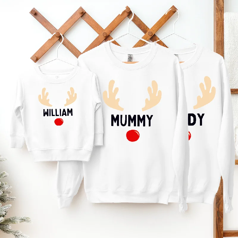 Closeout Reindeer Family Matching Christmas Sweatshirts