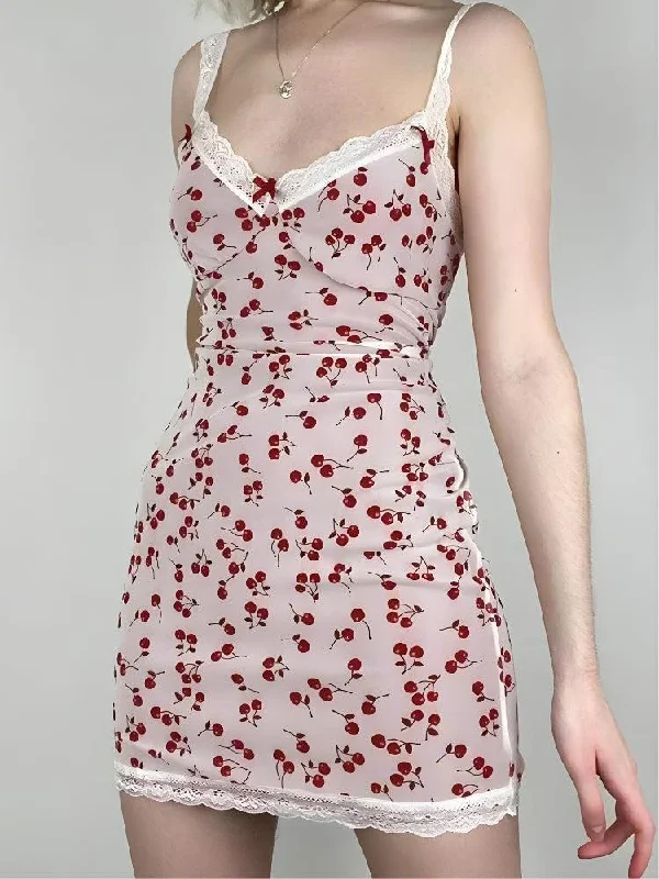 Special Discount Coquette Cherry Mini Dress