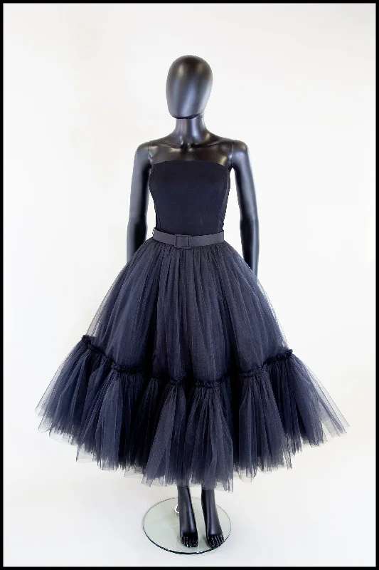 Lowest Price Ballerina - Black Tulle Tiered Midi Dress