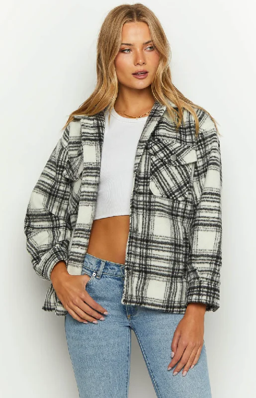 Price Drop Orson Fleece Black and White Check Jacket