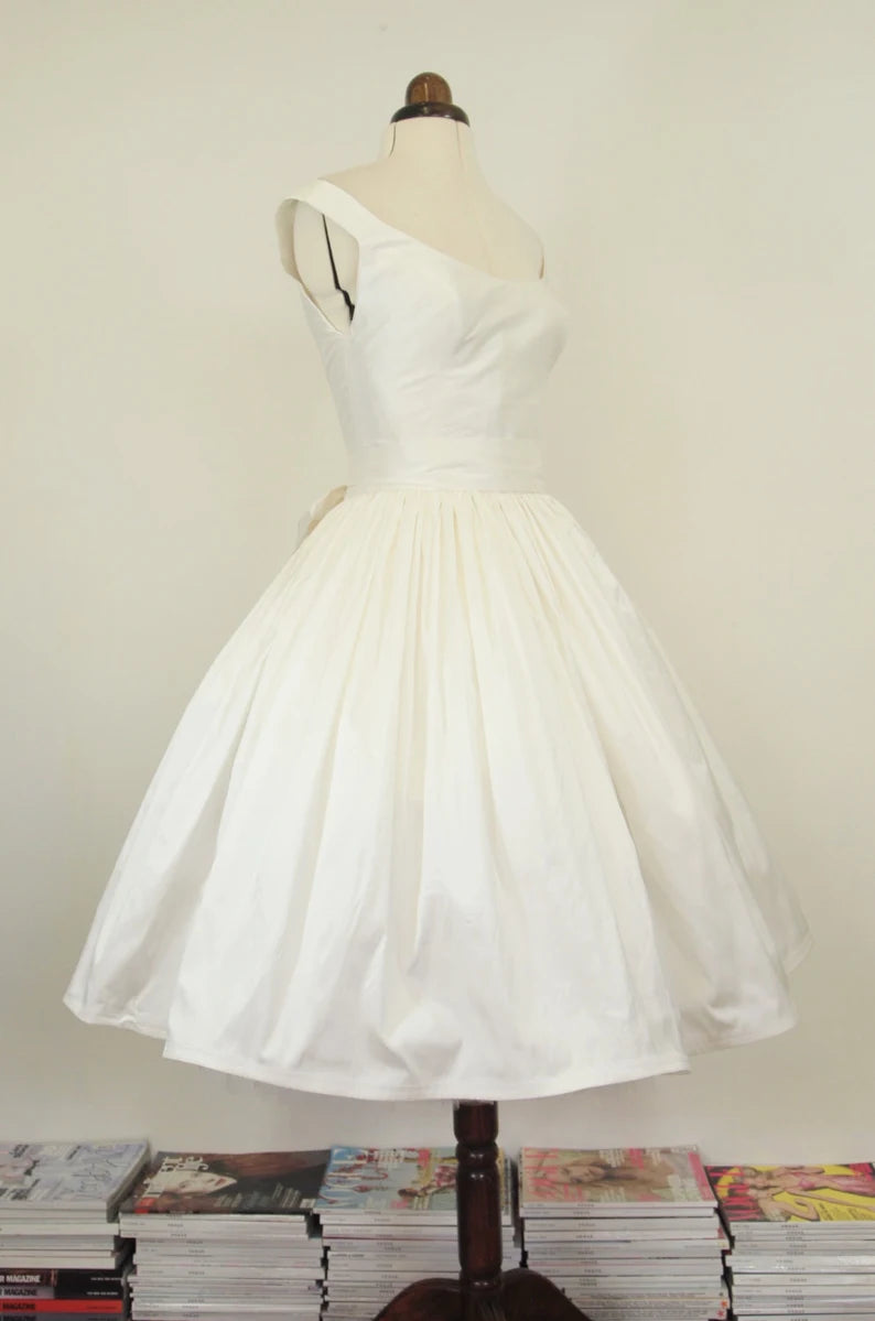 Special Savings Meg - Silk Midi Length Bespoke Wedding Dress.