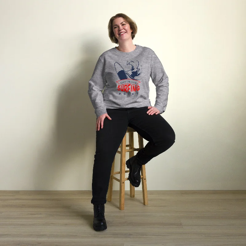 Buy Now Surfing Point Vintage Graphic Women Organic Sweatshirt