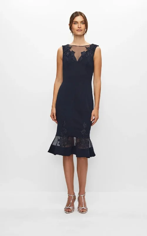 Don't Miss Aidan Mattox- Sleeveless Lace Fit & Flare Dress in Black