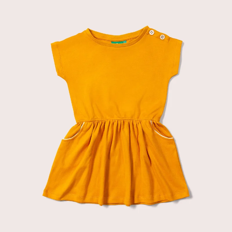 Unmissable Offer Gold Boat Neck Dress
