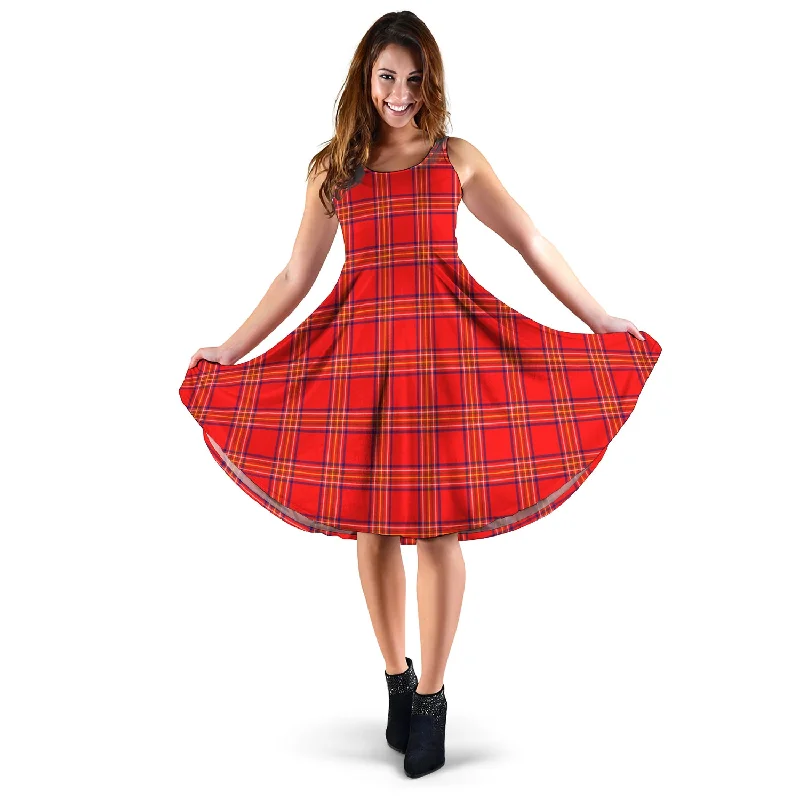 One-DAY Sale Burnett Modern Tartan Sleeveless Midi Womens Dress
