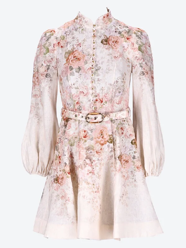 Super Bargain Illust buttoned mini dress