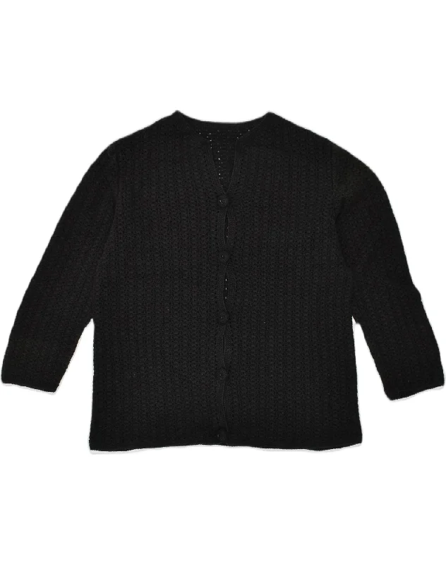 Epic Deals VINTAGE Womens Cardigan Sweater UK 14 Large Black Cotton