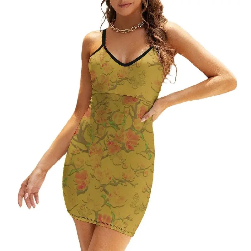 Online Only Floral Ladies Slim Fit Sexy Sling Dress