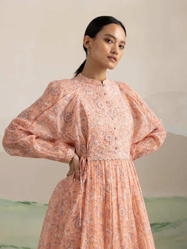 Lowest Price Juliet Peach Midi Dress