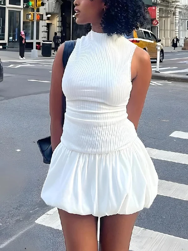 Deal Mania Backless Bubble Mini Dress