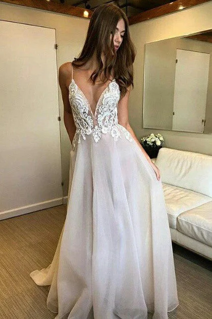 Exclusive Deal Sexy Deep V-Neck Spaghetti Straps Lace Appliqued Prom Dresses Weeding Dresses Exclusive Deal Sexy Deep V-Neck Spaghetti Straps Lace Appliqued Prom Dresses Weeding Dresses