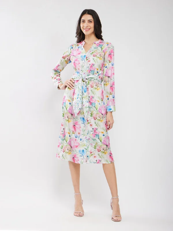 Discount Days Floral Print Shirt Dress - Multicolour