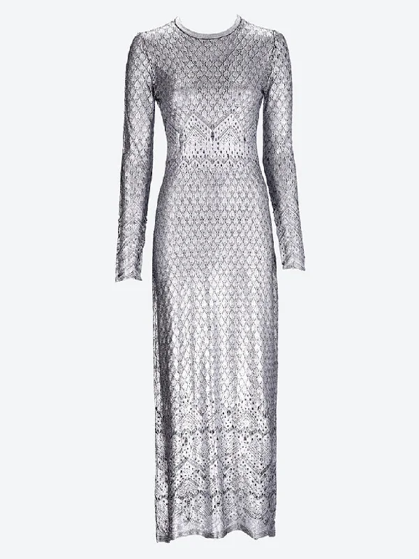 Super Deal Laminated lace knit dress