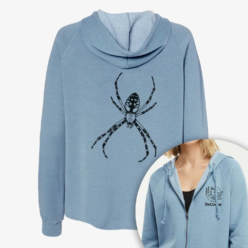 Daily Specials Argiope aurantia - Yellow Garden Spider - Women's Cali Wave Zip-Up Sweatshirt Daily Specials Argiope aurantia - Yellow Garden Spider - Women's Cali Wave Zip-Up Sweatshirt