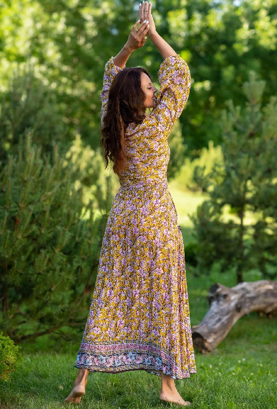 Take Advantage Queen Wrap Yellow Dress