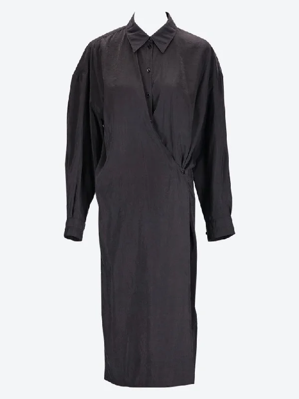 Today's Special Straight collar twisted dress