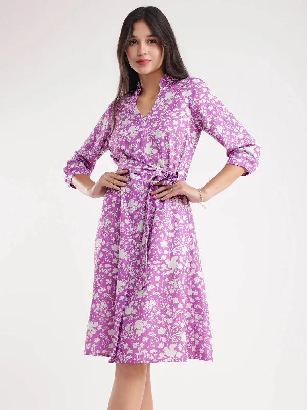 Sale Event Floral Print Dress - Lilac