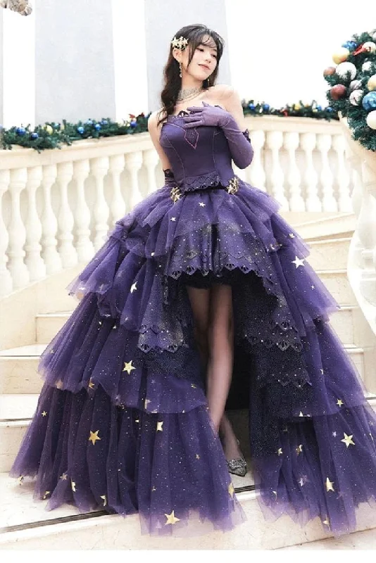 Holiday Sale Elegant Purple Stars A-Line Prom Dress Love Elegant Purple Star Lolita Holiday Sale Elegant Purple Stars A-Line Prom Dress Love Elegant Purple Star Lolita