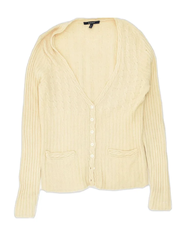 Price Blitz GANT Womens Cardigan Sweater UK 14 Large Beige Wool