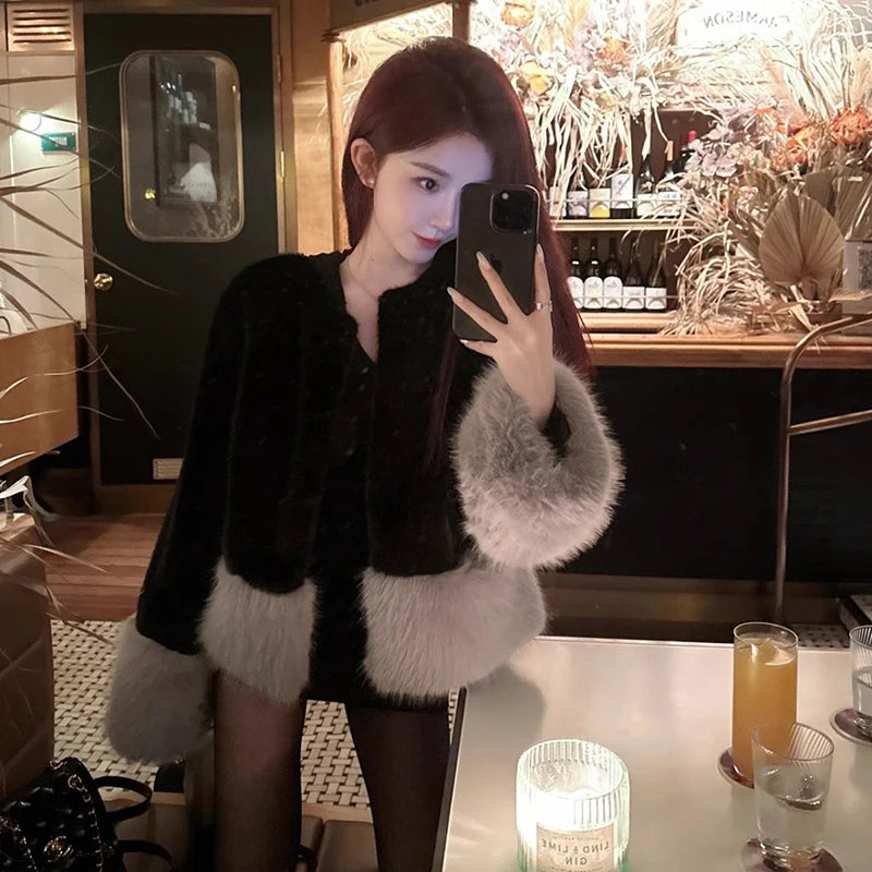 Super Sale Znbbw Faux Fur Coat Women Vintage Patchwork Cropped Fluffy Jacket Elegant Party Short Furry Outwear Winter Korean Plush Overcoat Super Sale Znbbw Faux Fur Coat Women Vintage Patchwork Cropped Fluffy Jacket Elegant Party Short Furry Outwear Winter Korean Plush Overcoat