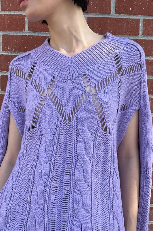 Big Discounts Argyle Cape V Neck in Lilac