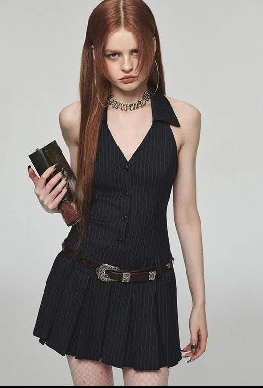 Today’s Special Dark Academia Halter Mini Dress