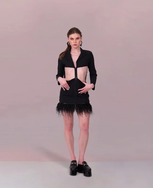 Amazing Deals OSTRICH FEATHER LUXE DRESS