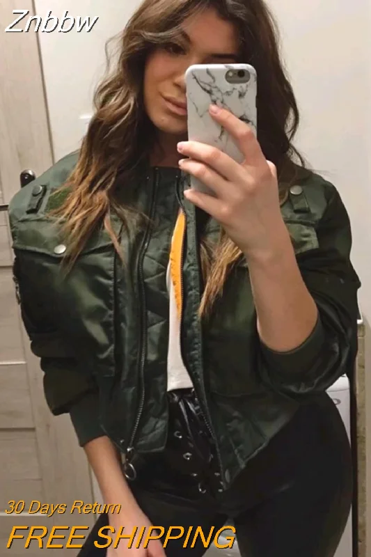 Take Advantage Znbbw Women Fashion Cropped Bomber Jackets Coats Female Casual Short Autumn Winter Coat With Pockets Ladies Chic Solid Outerwear 2023 Take Advantage Znbbw Women Fashion Cropped Bomber Jackets Coats Female Casual Short Autumn Winter Coat With Pockets Ladies Chic Solid Outerwear 2023
