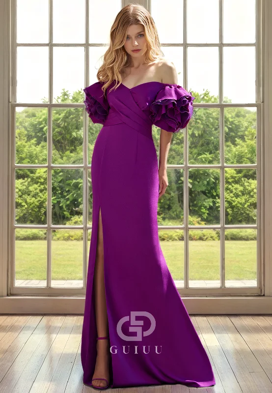 Value Deals A-Line Off Shoulder Sleeveless Pleated Back Zipper Mother of Bride Dress with Side Slit Value Deals A-Line Off Shoulder Sleeveless Pleated Back Zipper Mother of Bride Dress with Side Slit