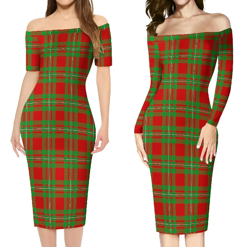 Closeout Callander Tartan Off Shoulder Lady Dress
