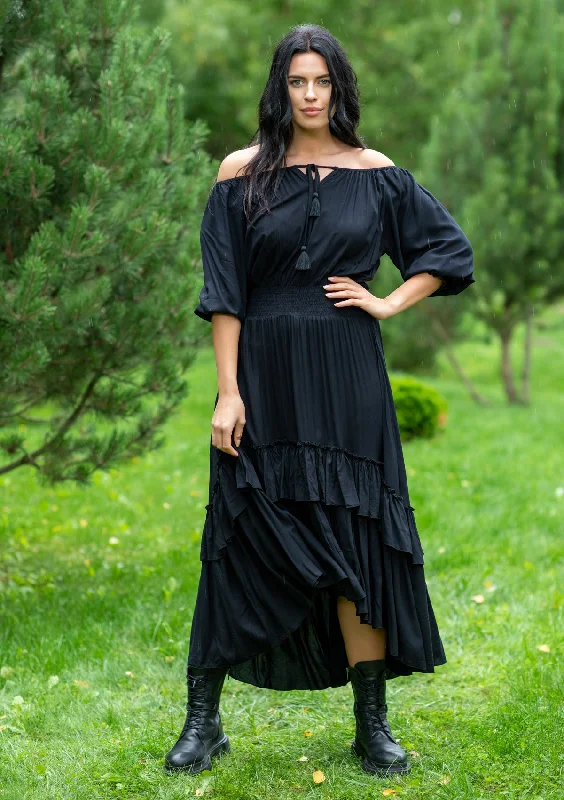 Midnight Madness Flaminga Black Dress