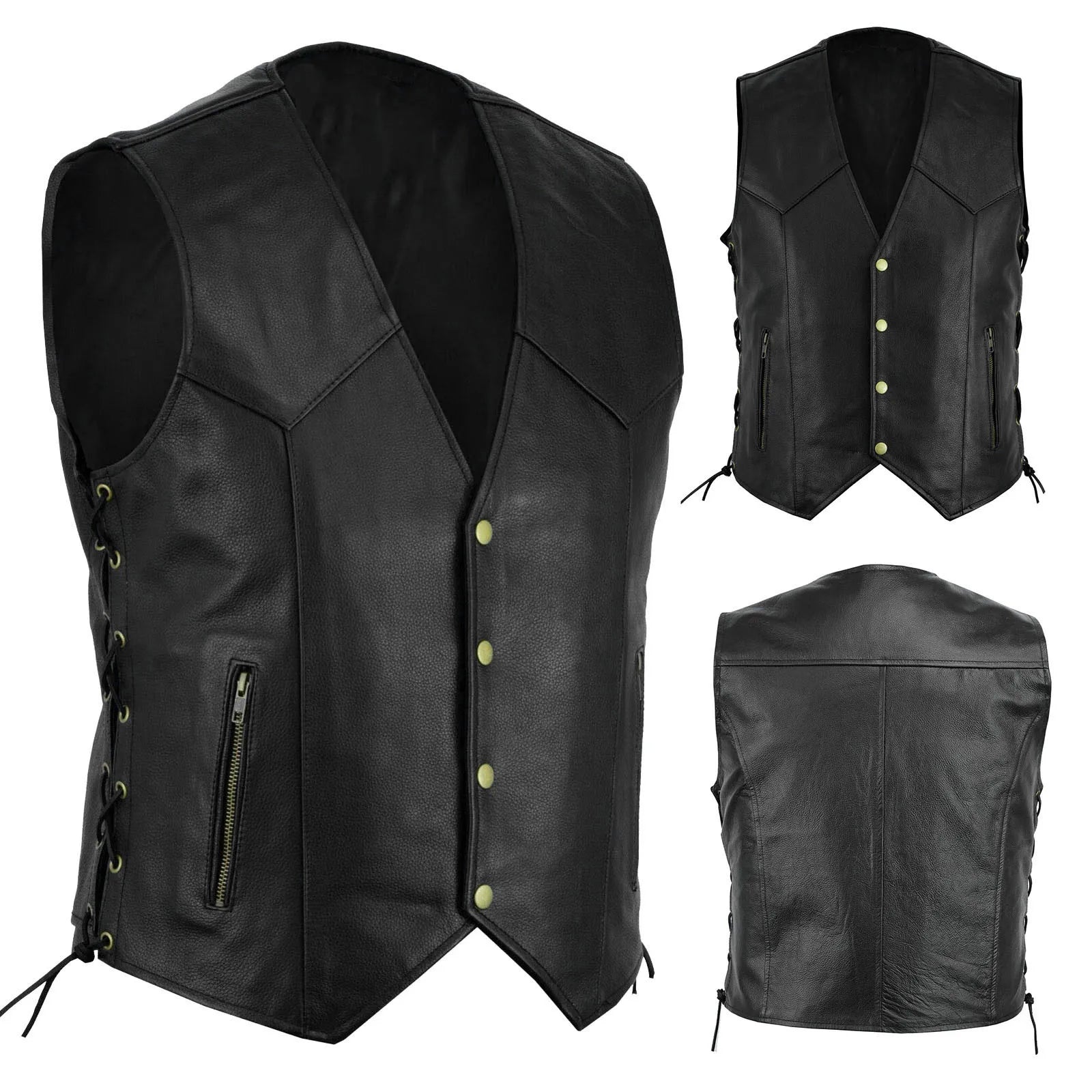 Steals and Deals Znbbw Men Fashion Leather Vest New Motorcycle Fleet Punk Leather Vest Coat European and American Style Handsome Blazer Vest Coats Steals and Deals Znbbw Men Fashion Leather Vest New Motorcycle Fleet Punk Leather Vest Coat European and American Style Handsome Blazer Vest Coats