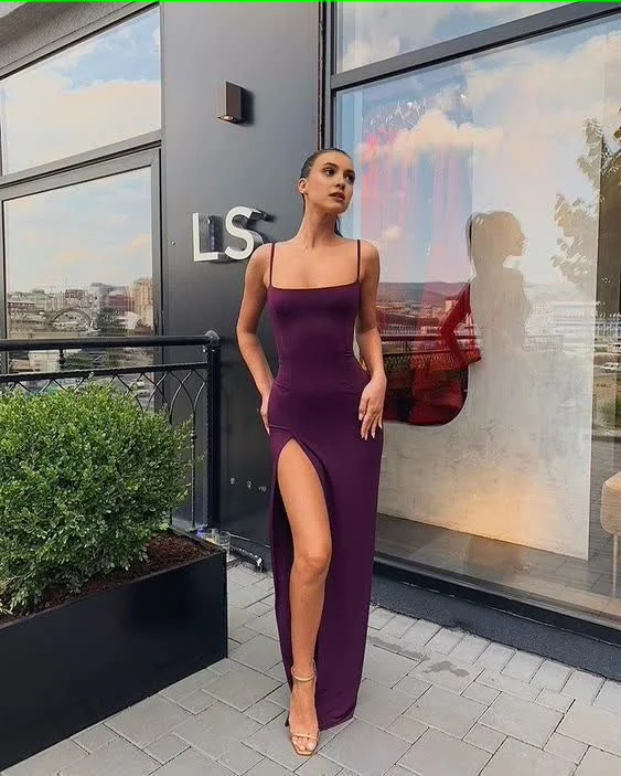 Great Bargains Long prom Dress with side slit Party Evening Dress