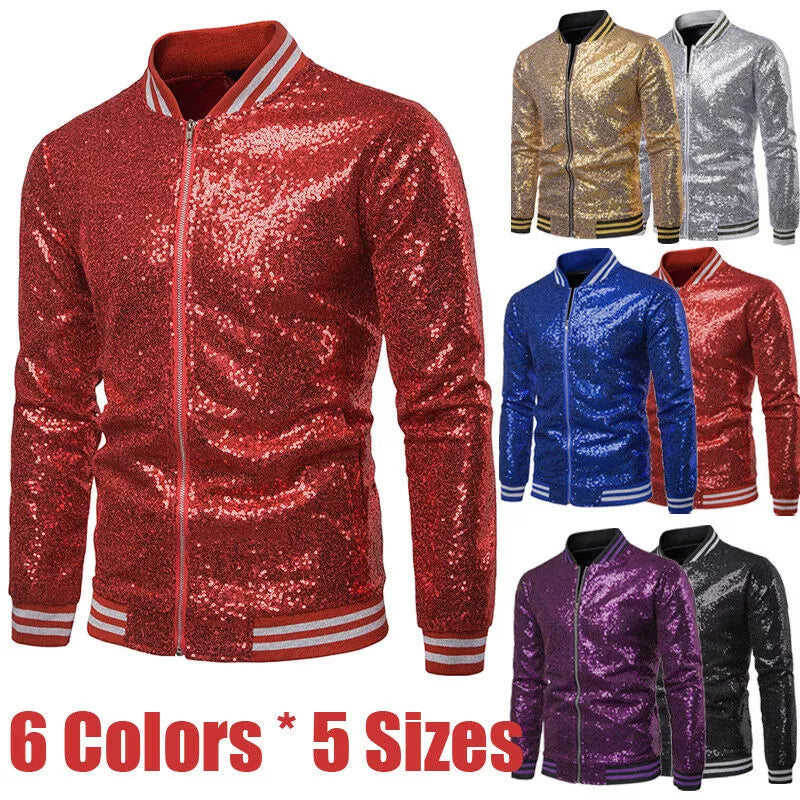 Friends and Family Sale Znbbw Men Male Sequined Stylish Slim Long Sleeve Baseball Jacket Coat Zipper Coat Wedding Party Jacket Tuxedo Suit Coat Night Clubwear Friends and Family Sale Znbbw Men Male Sequined Stylish Slim Long Sleeve Baseball Jacket Coat Zipper Coat Wedding Party Jacket Tuxedo Suit Coat Night Clubwear