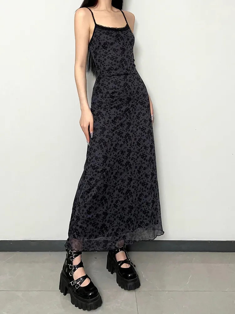 Doorbuster Deal Grunge Floral Printed Maxi Dress