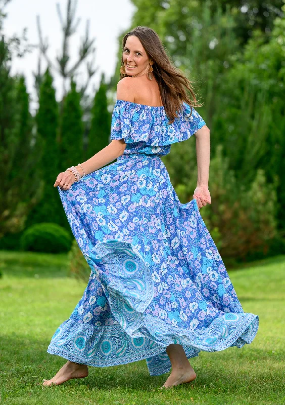 Deal of the Day Ariel Maxi Floral Blue Dress