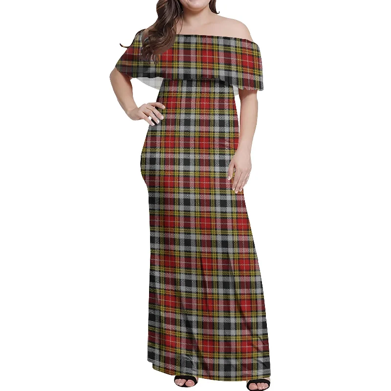 Super Bargain Buchanan Old Dress Tartan Off Shoulder Long Dress