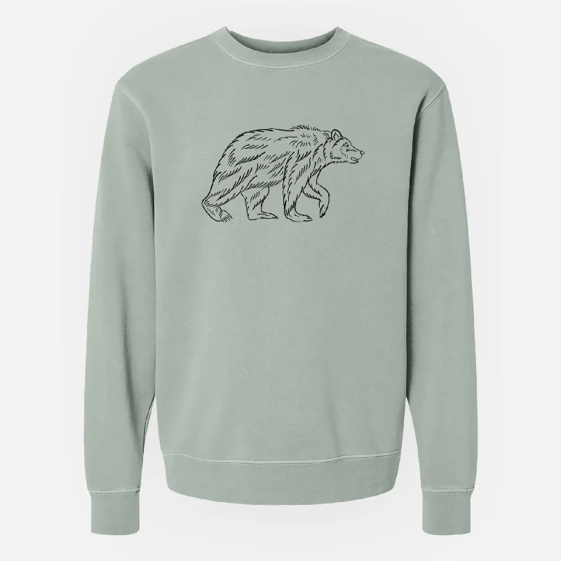 Online Specials Brown Bear - Unisex Pigment Dyed Crew Sweatshirt