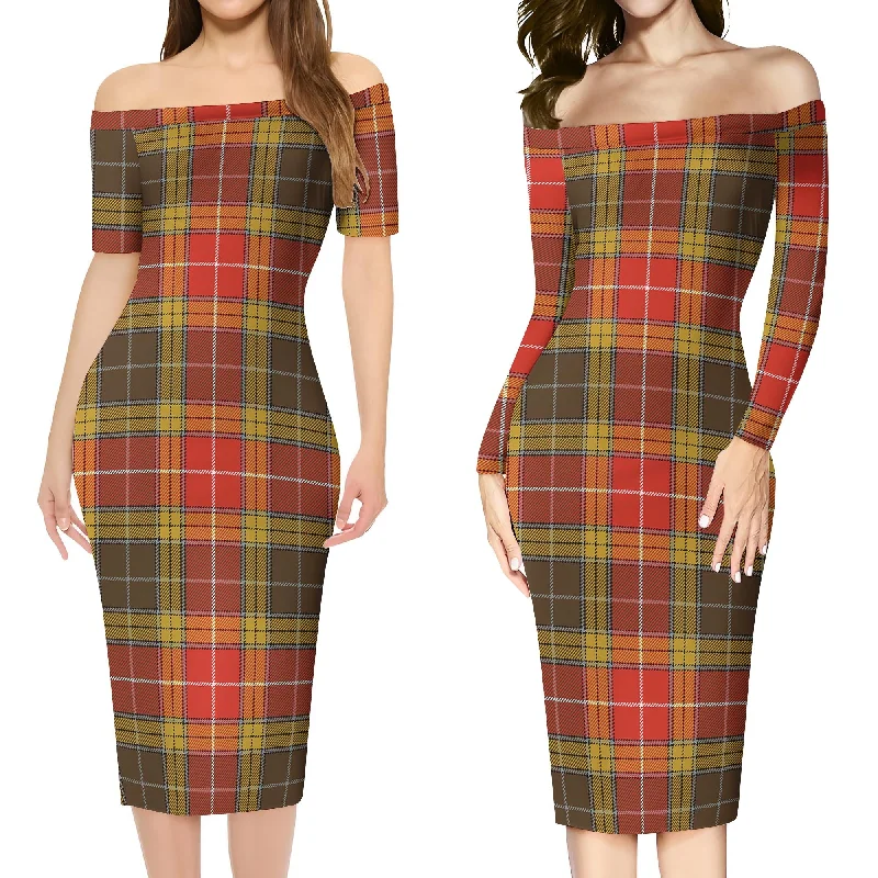 Today’s Special Buchanan Old Set Weathered Tartan Off Shoulder Lady Dress