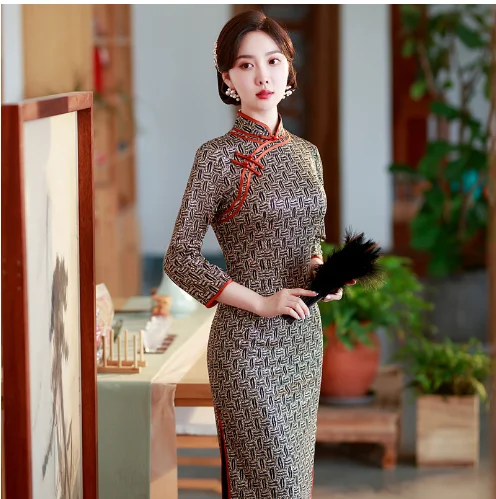 Online Exclusive (S-5Xl) Plus Size Mod Formal Cheongsam Dress For Wedding Or D&D
