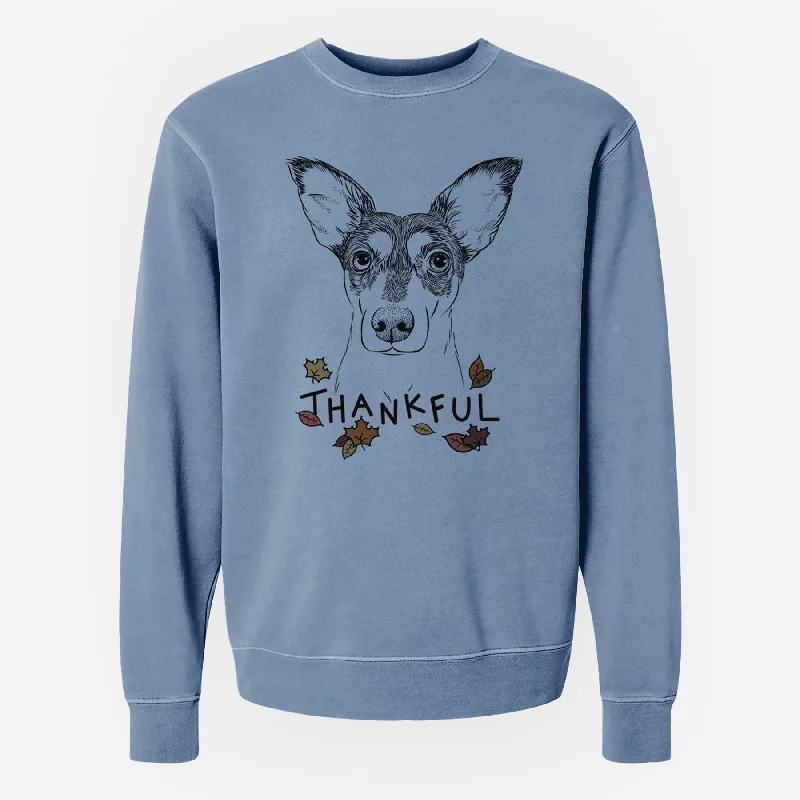 Big Discounts Thankful Chloe the Doxie Mix - Unisex Pigment Dyed Crew Sweatshirt