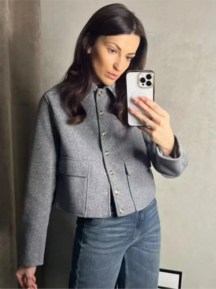 Great Deals Znbbw Woolen Lapel Single Breated Coat Women Elegant Oblique Pocket Short Coat Autumn Ladies Restro Wool Coats Great Deals Znbbw Woolen Lapel Single Breated Coat Women Elegant Oblique Pocket Short Coat Autumn Ladies Restro Wool Coats