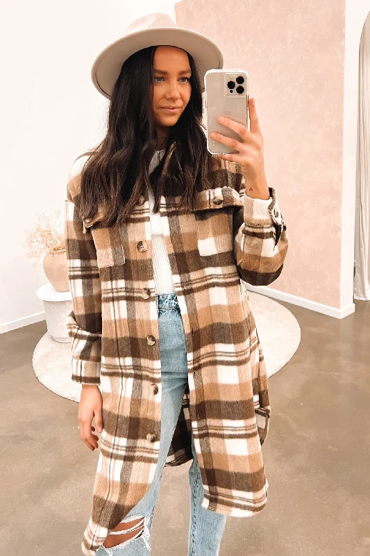 Price Drop Chase Shacket Chocolate Caramel