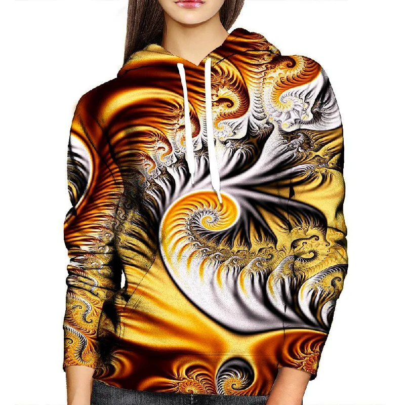 Savings Spectacular Yellow Fractal Womens Hoodie