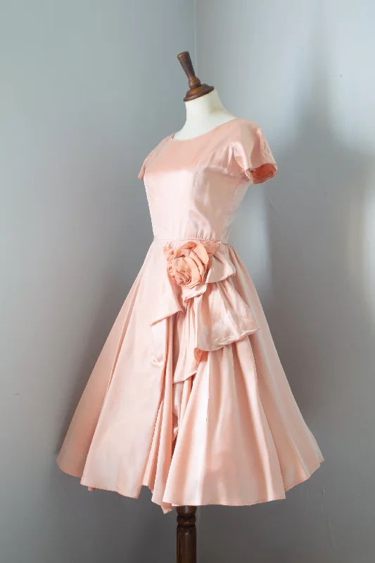 Deal Frenzy Vintage 1950s Ballet Pink Rose Dress