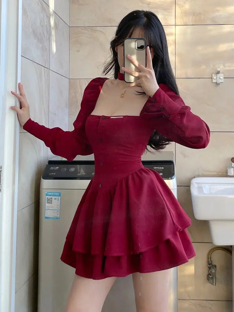 Don’t Miss Out Ruffled Layered Corset Mini Dress